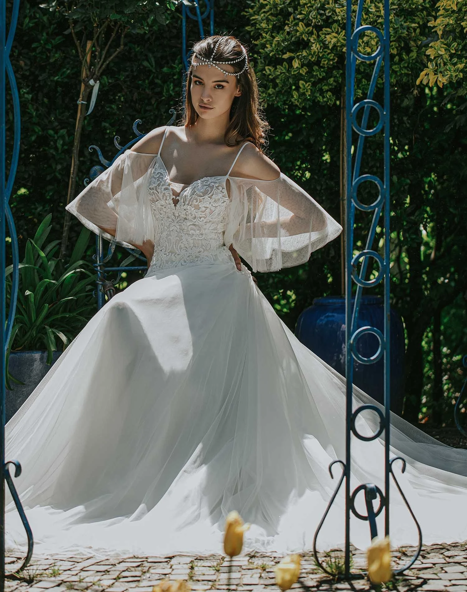 Robe De Mariée Bohème Dentelle Et Manches Amovibles Junon – Image 4