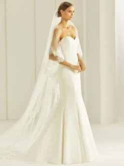 S285 - Bianco Evento Voile En Dentelle Guipure