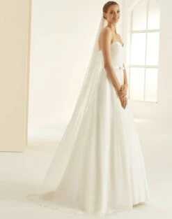 S361 - Bianco Evento Voile Tulle Pailleté Argenté