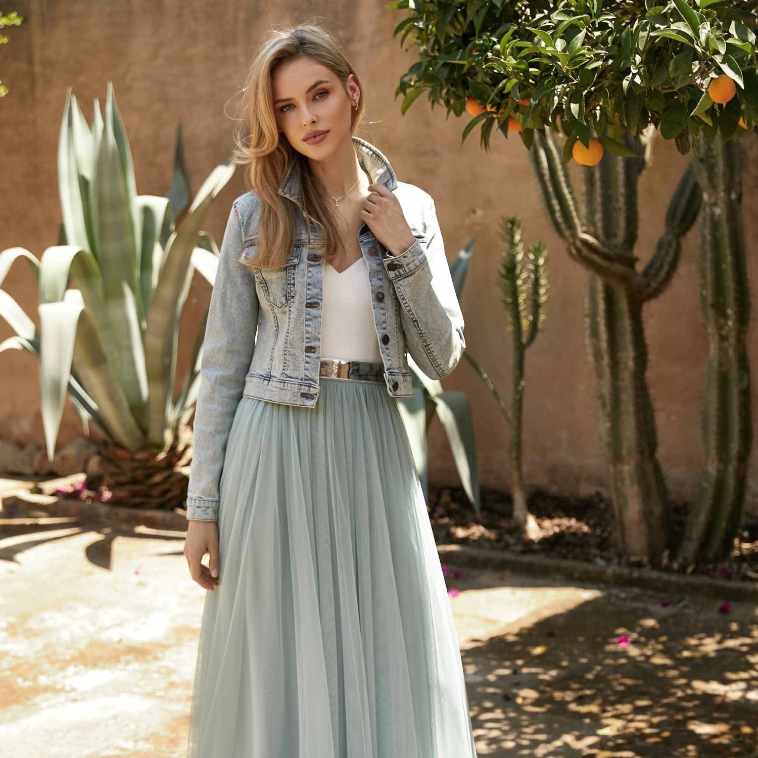 Veste En Jean Mariée E381 Bianco Evento – Image 3