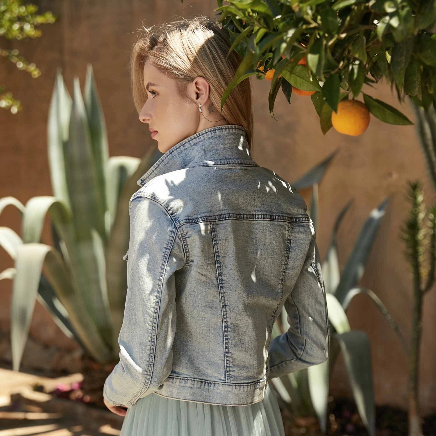 Veste En Jean Mariée E381 Bianco Evento – Image 2