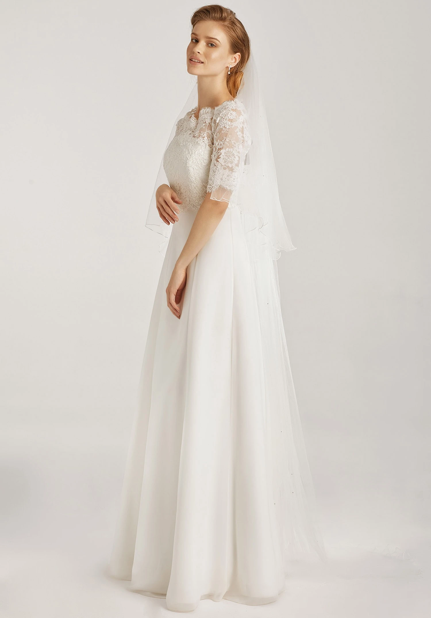 Voile Mariée Long Ivoire Avec 72 Strass Swarovski Louna