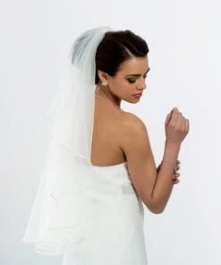 Voile Mariée Mi Long Bordure Satin Fernanda