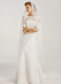 Voile Mariée Long à Bordure Festonnée Et Strass Swarovski Malvina