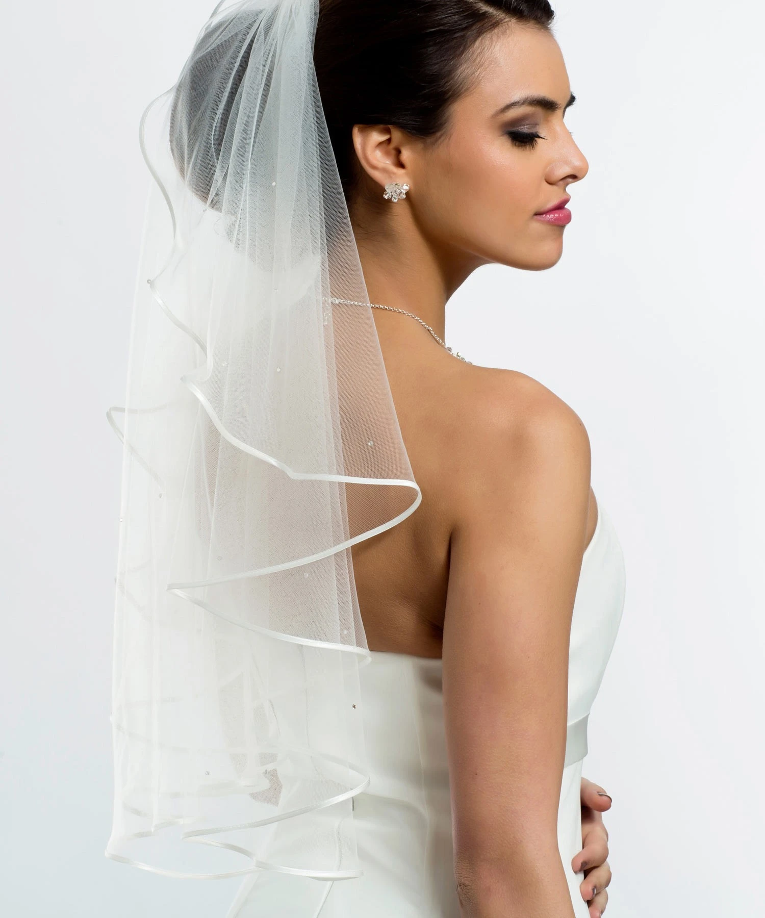 Voile Mariage Mi Long 30 Strass Swarovski Felipa