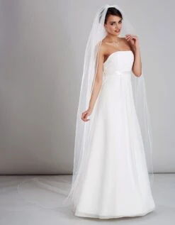 Voile De Mariée Très Long Bordure Satin Donata