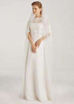 Voile Mariage Long En Tulle Ivoire Sans Bordure Zina